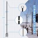 TIME RAY 4PACK 9FT STRING LIGHT POLES FOR OUTSIDE,ELECTROPHORESIS - BLACK - Like New