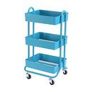 DESIGNA 3 Tier Metal Rolling Cart Heavy Duty Storage Utility Cart B0758TGQ1M - Brand New