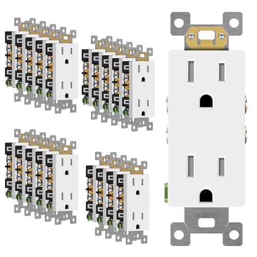 ENERLITES 20 Pack White Decorator Receptacle Standard Electrical Wall Outlet - Like New