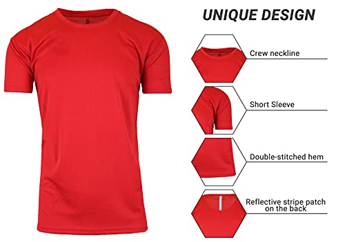 Galaxy by Harvic Men's Moisture-Wicking Wrinkle Free Tee (MPT-100RD-2XL) Red 2XL - Brand New