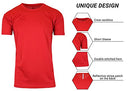 GALAXY BY HARVIC MEN'S PERFORMANCE ACTIVE SHORT SLEEVE TEE - SIZE SMALL - RED - Brand New