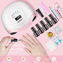 Gel Nail Polish Kit UV Light Amconsure 168W LED Lamp 5 Colors Gel Nail Polish - Brand New