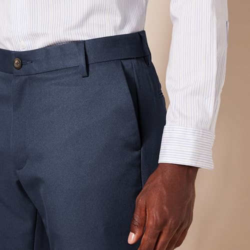 AMAZON ESSENTIALS SLIM-FIT FLAT-FRONT DRESS PANT MEN 40X32 NAVY - Brand New