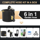 50FT EXPANDABLE LEAKPROOF GARDEN HOSE 10-FUNCTION SPRAY NOZZLE - BLACK BEIGE - Like New