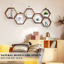 NOVIMANGO Honeycomb Floating Shelves Set of 6, Hexagon Floating Shelves - Brand New