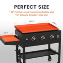 GUSOYO FULL-EDGE 28" BLACKSTONE SILICONE GRIDDLE COVER SGM002 - ORANGE - Like New