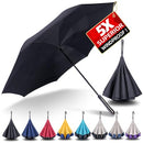 LFLFWY Inverted Reverse Upside Down Umbrella Windproof Strong - 49 inch - Like New