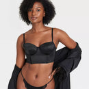 AUDEN™ WOMEN'S SATIN LIGHTLY LINED LINGERIE CORSET - SIZE: WOMEN XL - BLACK - Brand New