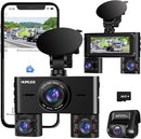 HUPEJOS 360° Dash Cam 4 Channel Front Rear Inside Camera FHD V7 - BLACK - Like New