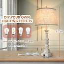 GoBright Set of 2 Farmhouse Table Lamps, 27.5'' Tall Rustic Bedside Lamps - Like New