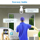 HEEMKETZ 2K LIGHT BULB SECURITY CAMERA 5G&2.4GHZ WIFI 360° MOTION - WHITE - Like New