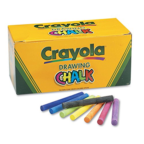 CRAYOLA COLORFUL DRAWING CHALK 144 ASSORTED COLORED STICKS - 510400 - Like New