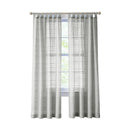 MAINSTAYS WOVEN STRIPE SHEER TAB TOP CURTAIN, SINGLE PANEL, 50"W X 84"L - SILVER - Like New