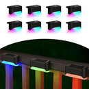 INFINITE BASICS 8-PACK SOLAR LED DECK STEP LIGHTS SHELL BLACK/RGB LIGHT - Like New