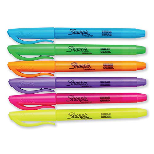 SHARPIE POCKET HIGHLIGHTER SET OFFICE AND CLASSROOM SUPPLIES 24 COUNT - ASSORTED - Brand New