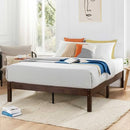 Mellow Asher 14 Inch Bamboo Wood Platform Bed with Wooden Slats, Full- Coffee - Like New