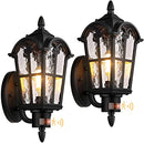 BESLOWE 16" 2-Pack Large Motion Sensor Outdoor Wall Light, Dusk Dawn - Black - Like New