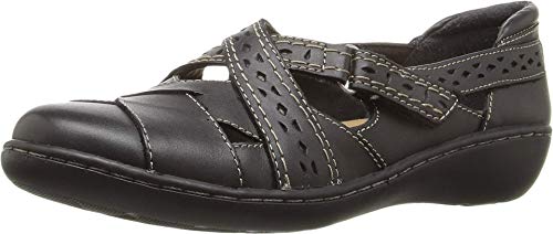 26065649 Clarks Women's Ashland Spin Q Loafer Black Size 7.5 Extra Wide - Like New