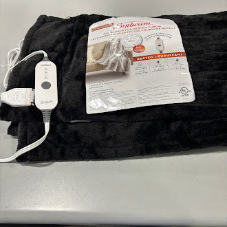 SUNBEAM ELECTRIC THROW BLANKET 50”X60” - BLACK - Like New