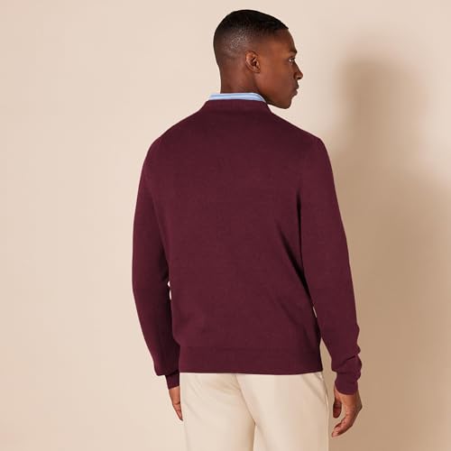 AMAZON ESSENTIALS MEN'S V-NECK PULLOVER SWEATER - SIZE: MEN M - BURGUNDY - Brand New
