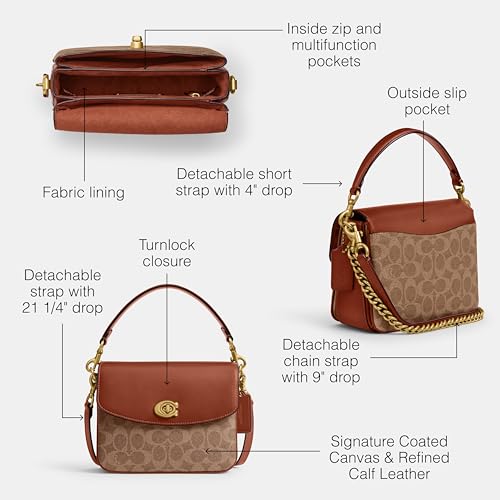 COACH POLISHED PEBBLED LEATHER CASSIE CROSSBODY 19 - TAN CARAMEL - Brand New