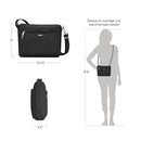 TRAVELON Anti-Theft Classic Small East/West Crossbody Bag 43115 - BLACK - Brand New