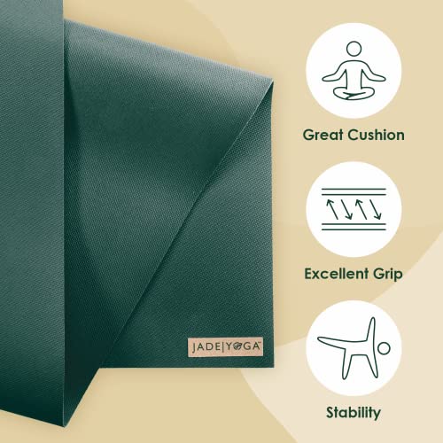 JadeYoga Harmony Yoga Mat - Durable & Thick Gym Fitness - 68" - Jade Green - Like New