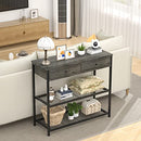 Ecoprsio Console Table with Drawers, Grey - Like New