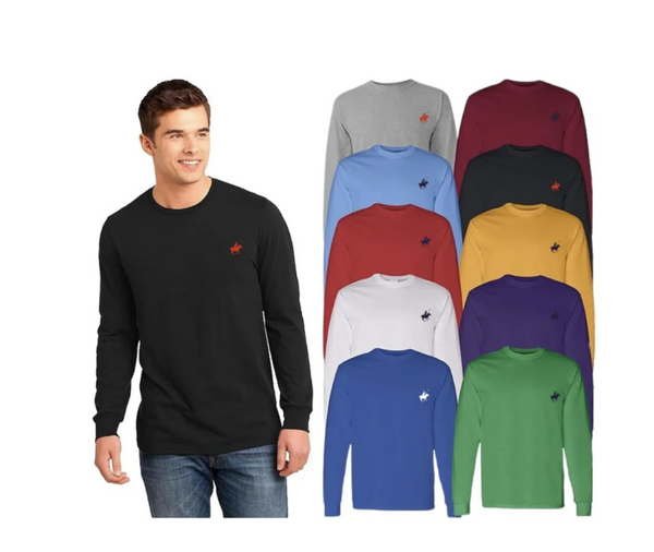 MEN'S PACIFIC POLO CLUB LONG SLEEVE T-SHIRT SOFT BREATHABLE TEES - SIZE: S - RED - Brand New