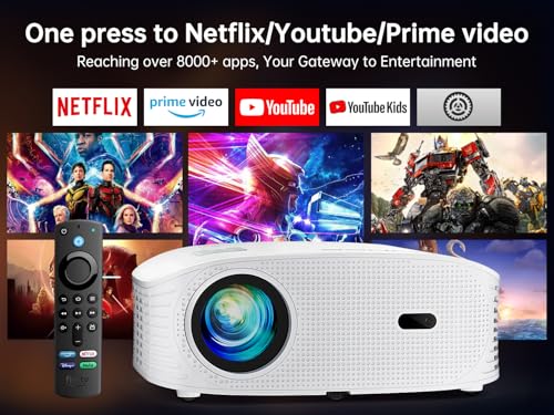 GOODEE SMART 4K 1080P PROJECTOR WIFI BLUETOOTH MOVIE OUTDOOR YG651 - WHITE - Like New