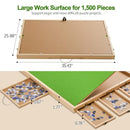 1500-pieces Puzzle Board Hard Cover 26"x 35" Table 8 Drawers B0CH2SPBSG - Black - Brand New
