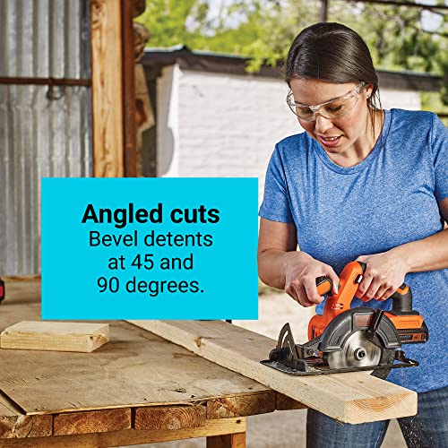 BLACK+DECKER 20V 5-1/2-IN CORDLESS CIRCULAR SAW (TOOL ONLY), BDCCS20B - ORANGE - Like New