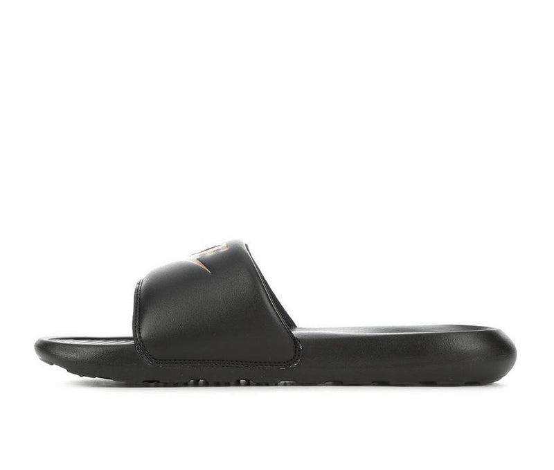 NIKE WOMEN'S NIKE VICTORI ONE SPORT SLIDES - SIZE: WOMEN 6 - BLACK/BRONZE - Brand New