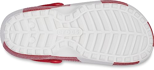 CROCS CLASSIC HOLIDAY CLOG MEN'S 7 WOMEN'S 9 CANDY CANE RED/WHITE - Brand New