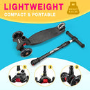 Scooters for Kids 3-12 Years Old, 4 Adjustable Height, 3 Light Up Wheels - Black - Like New