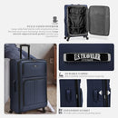 U.S. Traveler Anzio Softside Expandable Spinner Luggage, Navy, Carry-on 22-Inch - Brand New