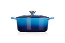 LE CREUSET SIGNATURE ENAMELLED CAST IRON CASSEROLE DISH WITH LID - AZURE - Like New