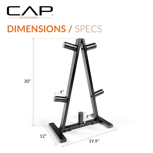 CAP BARBELL A FRAME OLYMPIC PLATE RACK DARK GRAY 15B5PUJO - Like New