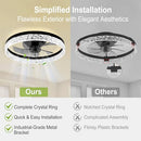 DAMINY 30 INCH BLACK AND GOLD 5 BLADE CEILING FAN WITH LIGHT MODERN CEILING FAN - Like New