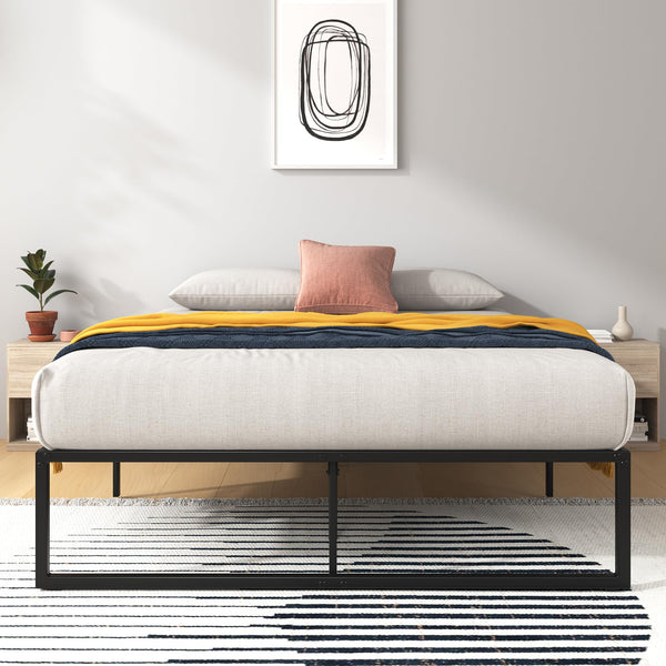 ZINUS LORELEI 14 INCH METAL PLATFORM BED FRAME QUEEN OLB-SMPB-14QS-BLK - BLACK - Like New
