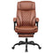FELIXKING BIG & TALL HIGH-BACK LEATHER OFFICE CHAIR WITH FOOTREST - BROWN - Like New