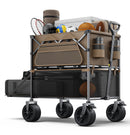 Everyfun 480Lbs Foldable Double Decker Wagon Cart,Beach Carts - Brown - Like New