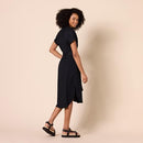 AMAZON ESSENTIALS WOMEN'S RELAXED FIT BUTTON FRONT BELTED SHIRT DRESS M - BLACK - Brand New