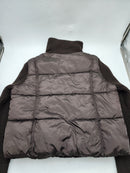 kensie Women's Outerwear Knit Sleeve Zip Front Puffer Jacket, Large - Brown - Like New