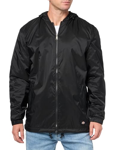 DICKIES MENS FLEECE LINED NYLON HOODED JACKET 4X-LARGE BLACK - Brand New