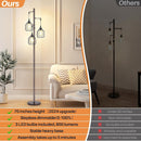 NORDIC HYGGE DIMMABLE INDUSTRIAL FLOOR LAMP WITH 3 LED EDISON BULBS - BLACK - Like New