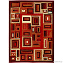 Allstar 5x7 Red Abstract Machine Carved Rectangular Accent Rug B072165PP6 - Like New