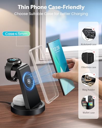 HUANCTOMA WIRELESS CHARGER 3 IN 1 WIRELESS CHARGING STATION CW360 - BLACK - Like New