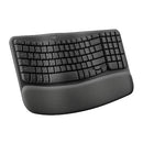 Logitech Wave Keys Wireless Ergonomic Keyboard with Cushioned Palm Rest - Like New