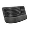 Logitech Wave Keys Wireless Ergonomic Keyboard with Cushioned Palm Rest - Like New